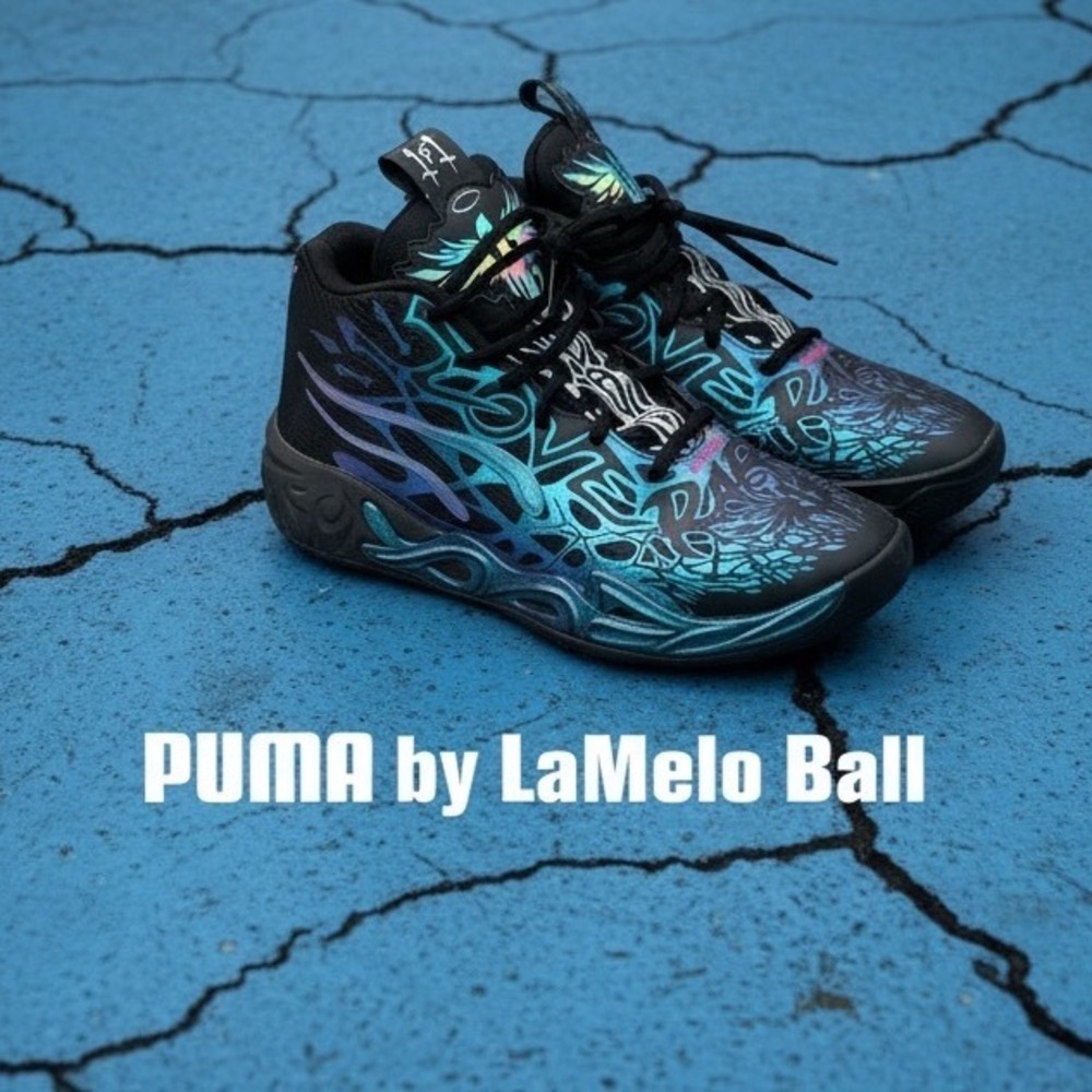 Puma MB.01 LaMelo Ball Rare Not From Here Black Iridescent Blue 311310-01 Mens 7